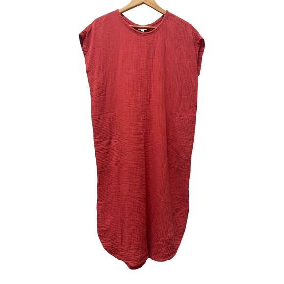 J Jill Pure Jill Maxi Dress Womens Small Organic Cotton Capsule Gauzy Lagenlook - Picture 3 of 12
